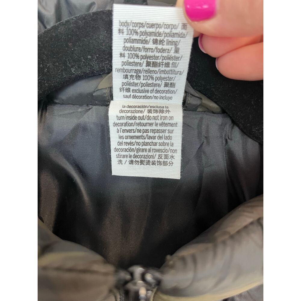 Pink Victoria’s Secret Black Green Camo Puffer Zip Up Funnel Neck Jacket XS - Picture 3 of 4